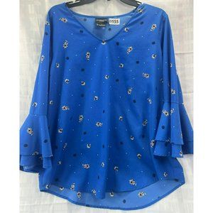 Liz Claiborne Blue Floral Top